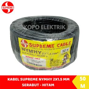Kabel Supreme NYYHY (Serabut) 2x15 mm Hitam 2x1.5 mm