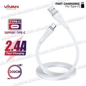 Charging Cable Usb Type-C Vivan Sc200S Kabel Data Fast Charging 2.4A Sale