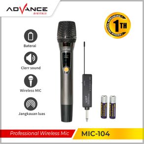 mic wireless single Advance MIC-104 Mic Profesional UHF Wireless Microphone