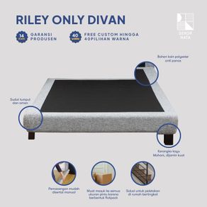 riley divan tempat tidur / divan - dekornata - 100 x 200 cm mid grey