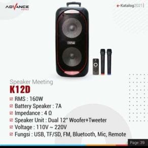 Advance Speaker portable K12D garansi resmi