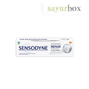 sensodyne pasta gigi gigi repair & protect whitening 100 gram sayurbox