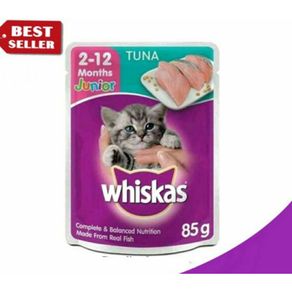 Whiskas pouch junior tuna 85gr makanan basah kucing whiskas sachet