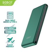 ROBOT Power Bank RT180 10000mAh Powerbank Dual Input Port Type C & Micro USB Garansi Original Resmi