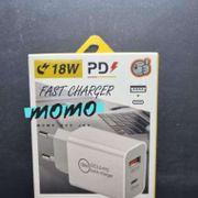Free Ongkir Adaptor Kepala Charger Dual Port Usb + Type C Fast Charging Pd 18W