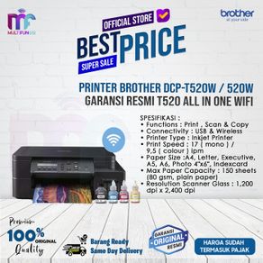 printer brother dcp-t520w / 520w garansi resmi t520 all in one wifi