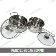 TERJAMIN Ws Paket Panci Set Stainless steel MilkPan 16cm + Sauce Pan 18Cm
