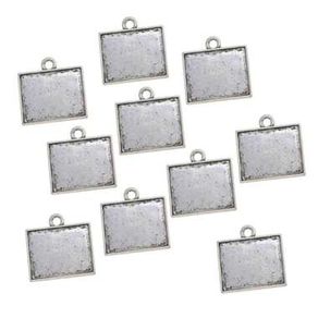 Pilihan 10pcs rectangle cabochon blank 