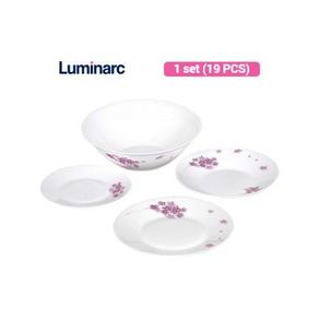Luminarc Piring Set Essence Pink Blossom set Peralatan Makan [19 pcs]