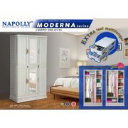 Lemari Pakaian Baju Plastik 3 Pintu Hanger Gantung Putih Napolly Moderna Cabro 388.2 (CK) Bogor