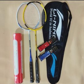 Paket Komplit Raket Badminton Shuttlecock Tas Yonex Lining Murah Berkualitas
