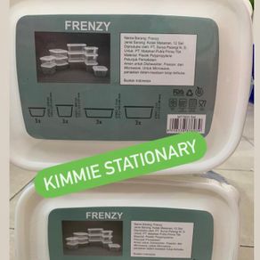 kotak makan frenzy/lunch box/frenzy food container putih isi 12 - dus