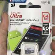Sandisk 64gb ultra micro sd card class 10 speed 80mb