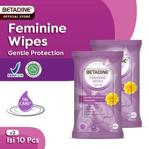 BETADINE FEMININE WIPES Tissue Basah Pembersih Kewanitaan Twin Pack