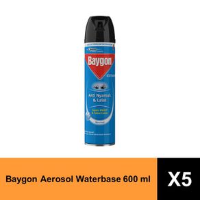 Baygon Aerosol Waterbase 5 x 600 mL