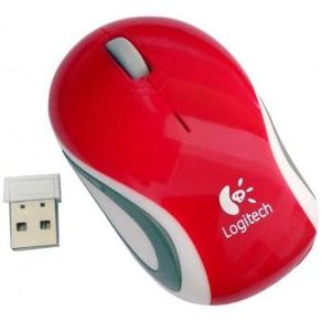 Logitech Original Mouse Wireless M187  - Merah..