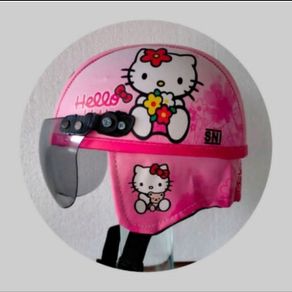 helm#helm anak#helm bogo#helm bogo anak#helm retro#helm retro chips - hello kitty one size