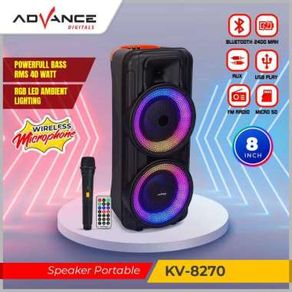 Advance KV-8270 Speaker Portable 8" Bluetooth Karaoke Free Mic Wireless