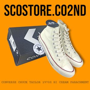 sepatu converse chuck taylor 1970s ox cream parachment unisex 1:1 ori - 1970s hi cream 37