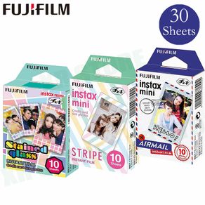 Fujifilm Stained Glass + Garis + Air Mail Fuji Instan Kertas Foto untuk Instax Mini 11 8 9 Film 70 7S 50S 50i 90 Bagikan SP-1 Kamera
