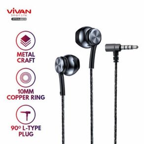 Vivan Q12 Headset Earphone Handsfree Semi In-Ear Deep Bass Clear Audio Quality Metal Wired