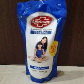 Lifebuoy mild care refill body wash biru 900ml - Biru