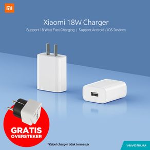 Xiaomi USB Charger 18W 18 Watt Quick Charge 3.0 Fast Charging Original Android iPhone Kepala Batok Adaptor
