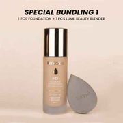 Paket Bundling Lumecolors Foundation Lightweight Full Coverage dan Sponge Makeup Lume Beauty Blender
