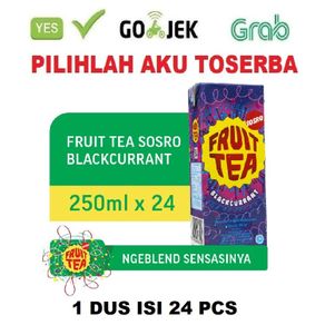 Fruit Tea Sosro BLACKCURRANT Kotak 250 ml - ( HARGA 1 DUS ISI 24 pcs )