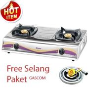 Kompor Gas Rinnai 2 Tungku Ri-522E Fre Selang Paket