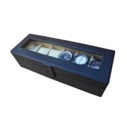 Jogja Craft BJ06RDCRO Watch Box organizer Kotak Tempat Jam Tangan [Isi 6] - Hitam Cream