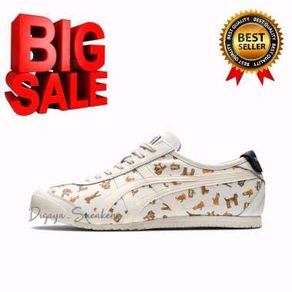 Sepatu Onitsuka Tiger Mexico66 Leather Cream Logo Mini Tiger