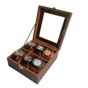 Kotak Tempat Jam Tangan isi 6 JUMBO / Large Size Watch Box Organizer 6 Slot Leather / PROMO Box Jam