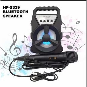 speaker bluetooth portable hf-s339 speaker karoke free mic