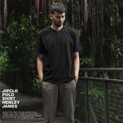 Jipclo Kaos Henley Tee Cotton Combed 24S Premium Hitam Black Polos Polo Shirt  Kerah Kancing Berkerah Pria Wanita Atasan T Shirt Distro T-Shirt Cowok Cewek Laki Laki Dewasa Tshirt Lengan Pendek Perempuan Basic Oblong Pakaian Kaus Original Murah Casual Ori
