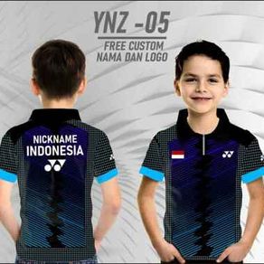 Jersey badminton anak baju kaos bulutangkis kerah