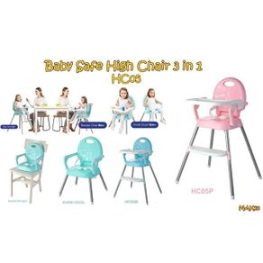 luckybs baby safe high chair 3 in 1 hc05 kursi makan anak