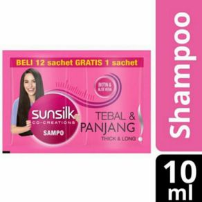 sunsilk shampo renceng isi 12 sachet shampoo sachet - thick&long
