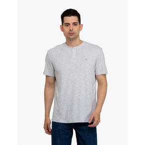 CK Jeans - Kaos Pria - Monogram Logo Ribbed Henley T-Shirt_Brilliant White