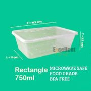 Kotak Makan Plastik Thin Wall 750 Ml Per Dus Isi 500 Pcs