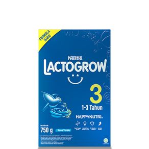 Nestle Lactogrow 3 Susu Pertumbuhan 1-3 Tahun Rasa Vanila 750 gr