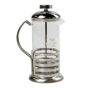 One Two Cups French Press Coffee Maker Pot Stripe Pattern 350ml
