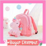 (BISA UNTUK KADO) tas anak perempuan BTS82 Dua Kali EXO Monsta X Mau Satu Kpop Got7 Ransel Gendong TK Paud Balita Usia 1-3 Cewek Karakter Kuda Pony Unicorn Import Bahan Boneka Ultah Ulang Tahun Original Lucu Premium Untuk Ngaji Warna Ungu Pink