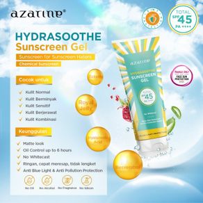 azarine hydrasoothe sunscreen gel spf45 ++ 50ml full size - sunscreen gel