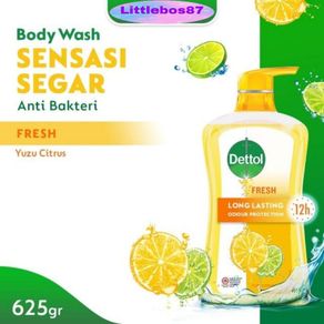 Dettol Yuzu Citrus Fresh 625gr Sabun Mandi Cair Anti Bakteri 625 gr Botol Pump