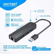 Vention 3 Port USB 3.0 Hub with Gigabit Ethernet Adapter