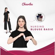 Cheerilee Baju Ibu Hamil dan Menyusui Atasan Blouse Bukaan Samping Kiri Kanan Spandex Rayon B01