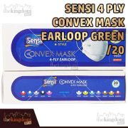 Sensi Mask 4Ply Earloop Green Convex Mask 4 Ply Evo Plusmed /20 Masker Sensi Hijau
