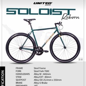 Sepeda Fixie United Soloist Reborn With Brake New Edition