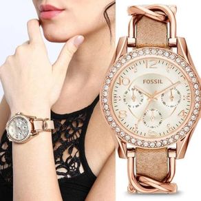 jam tangan wanita merk fossil riley multifunction original typ es 3466
